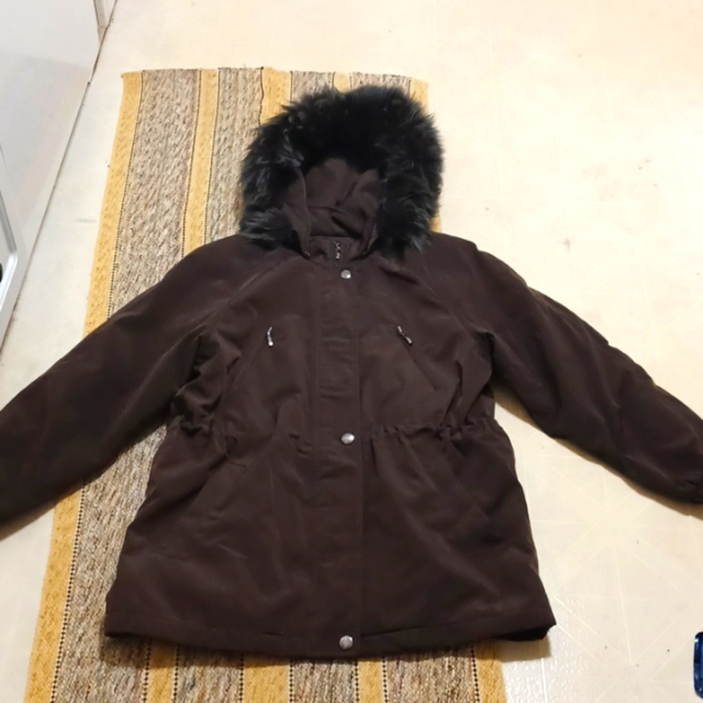 Like new Liz Claiborne brown coat size medium